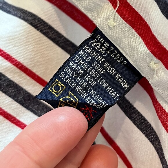 Tommy Hilfiger Vintage Red White Blue Striped Button Front Shirt BDC - Picture 5 of 7